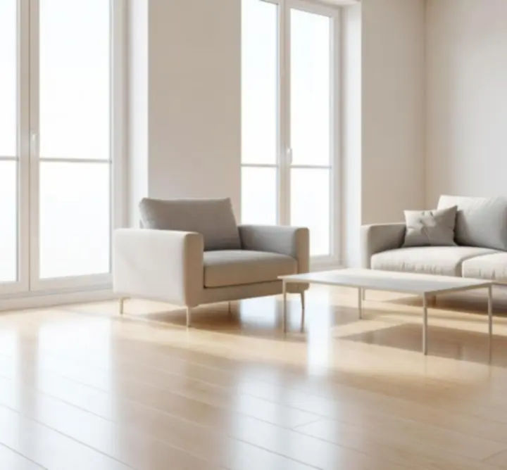 Intérieur d'appartement propre et moderne après un nettoyage professionnel