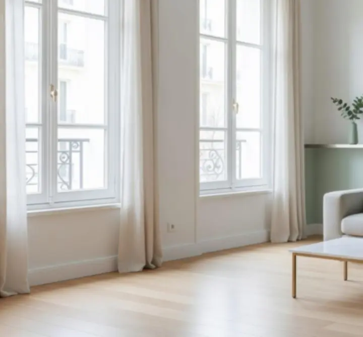 Salon moderne parfaitement propre nettoyé par Zorevvia Nettoyage