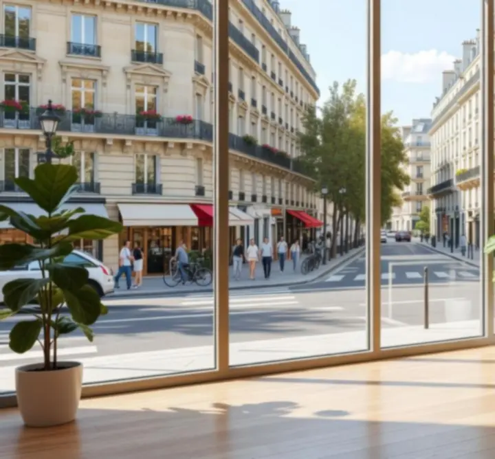 Vitres de bureau parfaitement propres et lumineuses